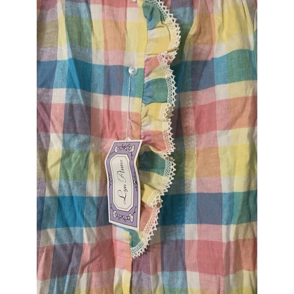 Vintage NWT Lyn Anne Maxi Flannel Granny Ruffle Nightgown 100% Cotton Size S (P6 - Picture 3 of 10